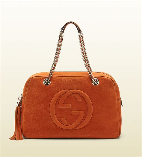 gucci soho orange nubuck|gucci shoulder bag designer.